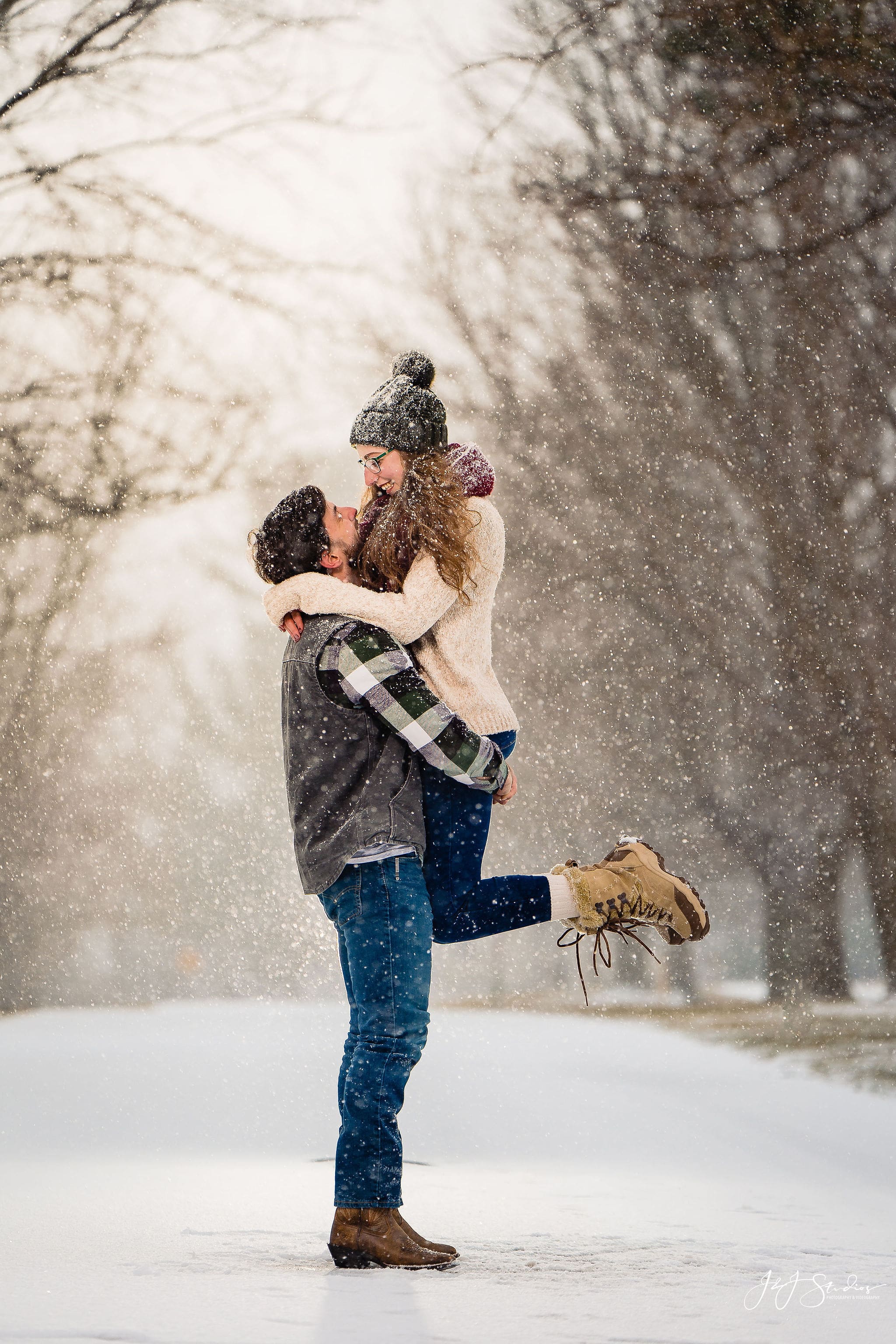 intimate proposal at home with photos and personal touches